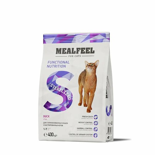 Mealfeel Functional Nutrition Корм сухой для стерилизованных кошек, с индейкой и уткой, 400 гр
