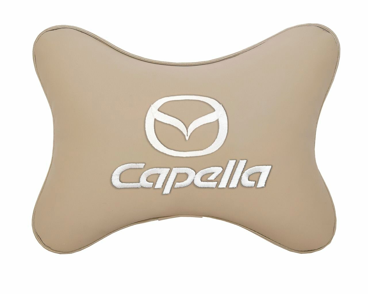 Подушка автомобильная на подголовник бежевая экокожа MAZDA Capella