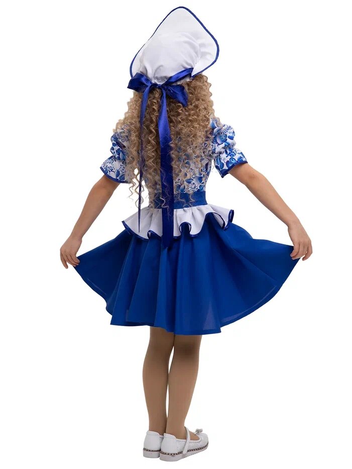 Карнавальный костюм Гжельский сувенир р.116-122 (р.30) - русский стиль — фото 1