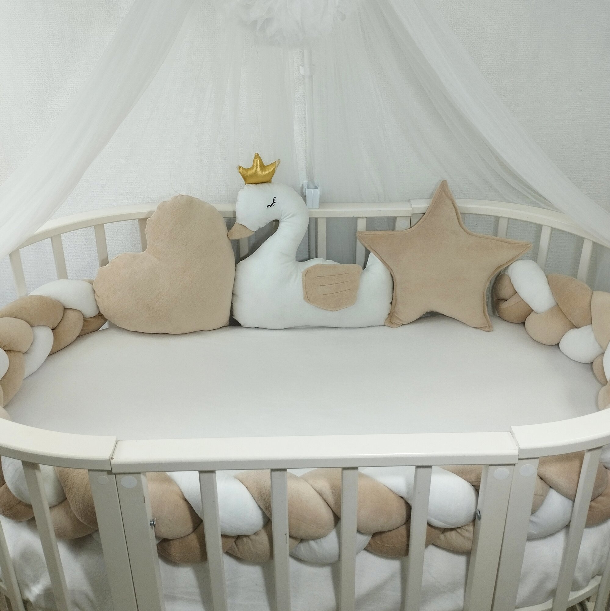 Комплект бортиков косичка, лебедь, звезда