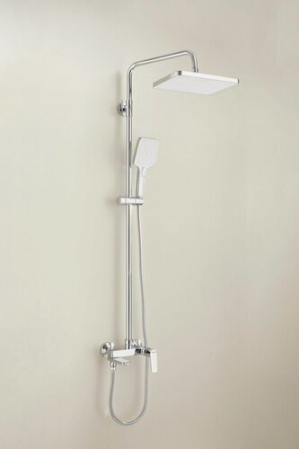 Изображение товара Душевой комплект с тропическим душем и смесителем, хорм латунный Belz B24715