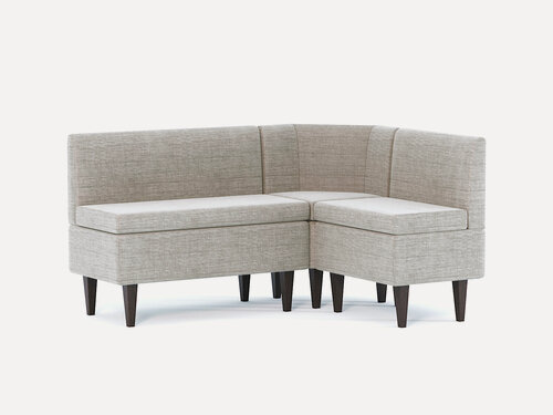 Изображение товара Кухонный уголок DiHall Лео, угловой, бежевый, с ящиками, велюровая обивка