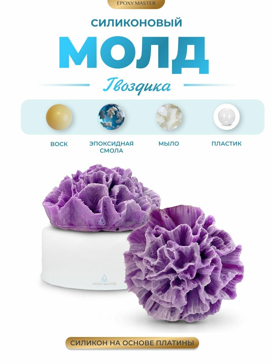Силиконовый молд для эпоксидной смолы, мыла, гипса EPOXYMASTER Суккулент d5,1см