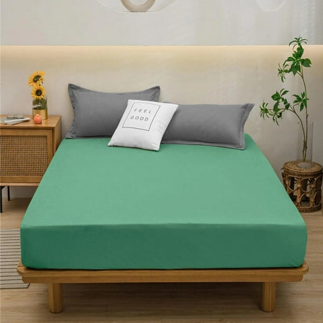 Простыня на резинке Linens, Зеленая, 140x200x25 cм