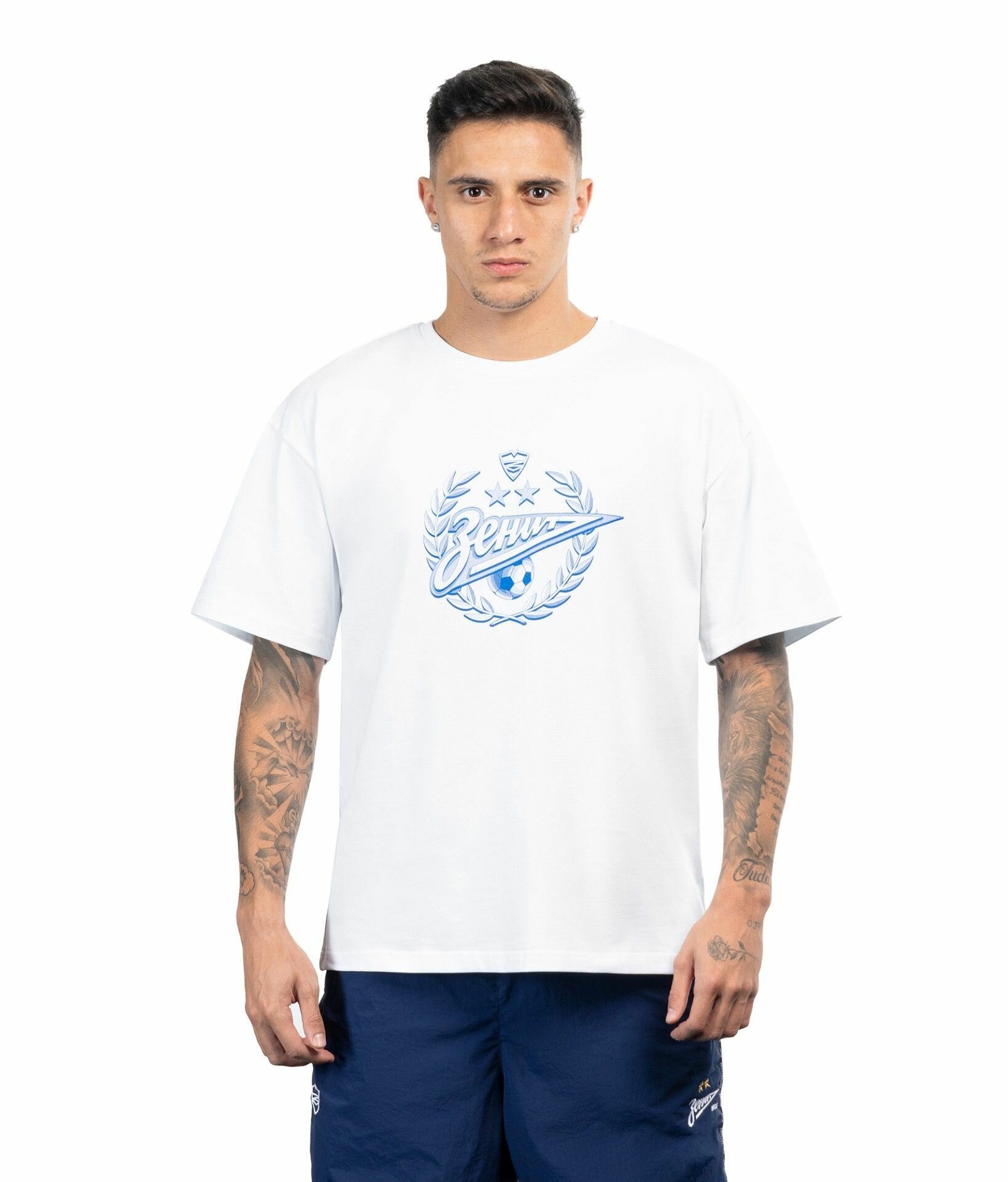 Футболка Зенит Питерский щит, размер M, белый