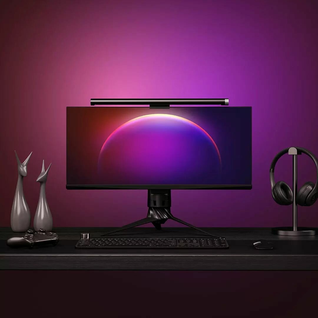 Лампы Для Мониторов Xiaomi Лампа для монитора Xiaomi LYMAX G1 GJS-D012 screen light RGB Gaming, черный