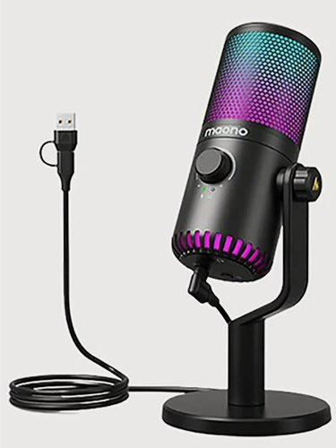 Изображение товара Maono DM30RGB, черный, проводной микрофон