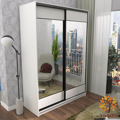 Изображение товара Шкаф купе "Лофт", двухстворчатый, 110*45*220 см, цвет белый , ЛДСП , ЭльфОла