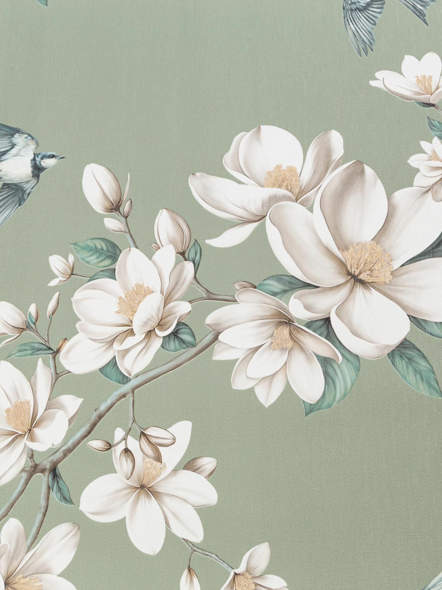 Обои винил горячего тиснения моющиеся на флизелиновой основе Marvig Летний День 1.06м х 10.05м под ткань цвет зеленый 103125