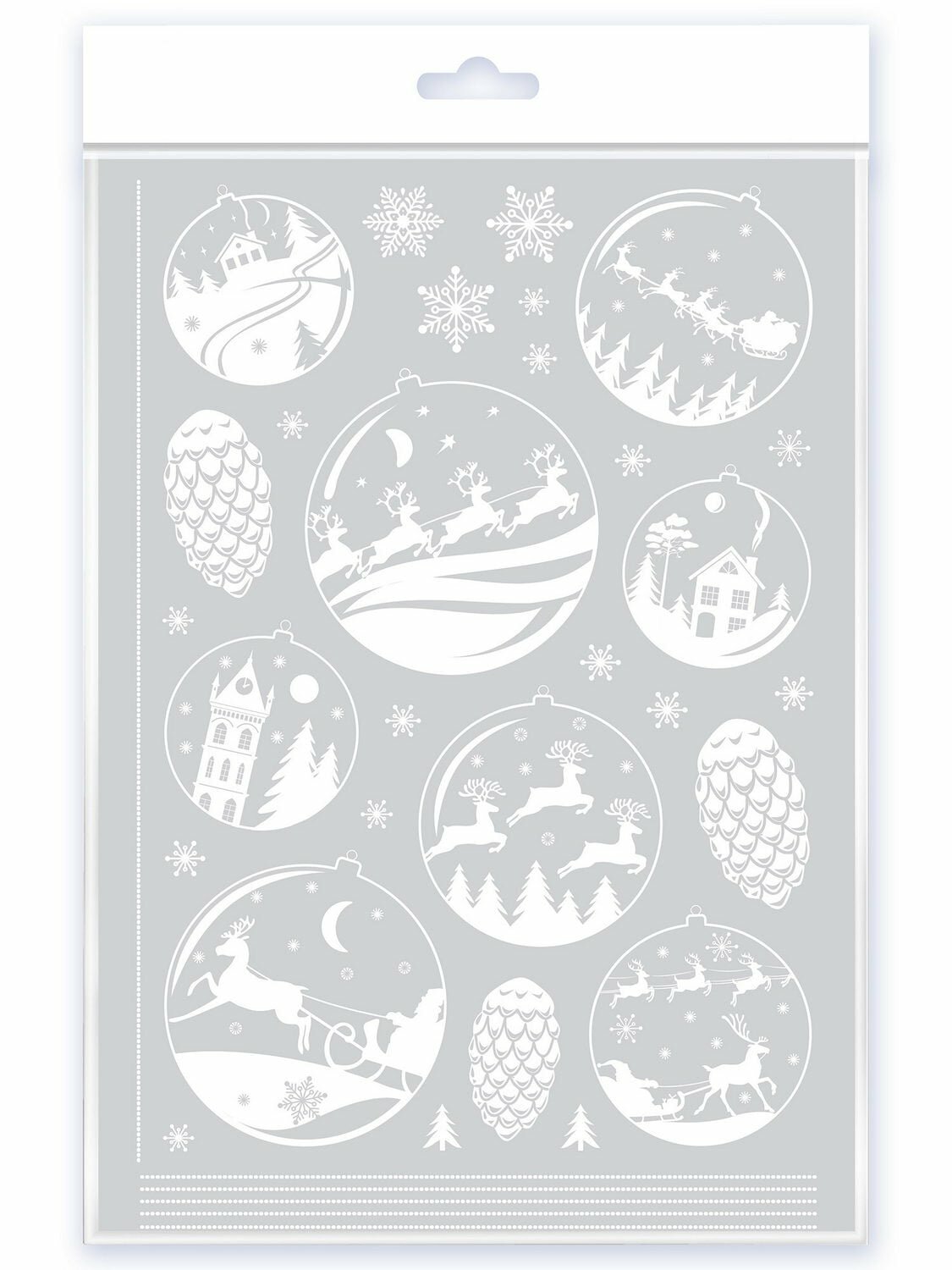 Декоративные наклейки. Статические. Ёлочные шары (30х45 см)