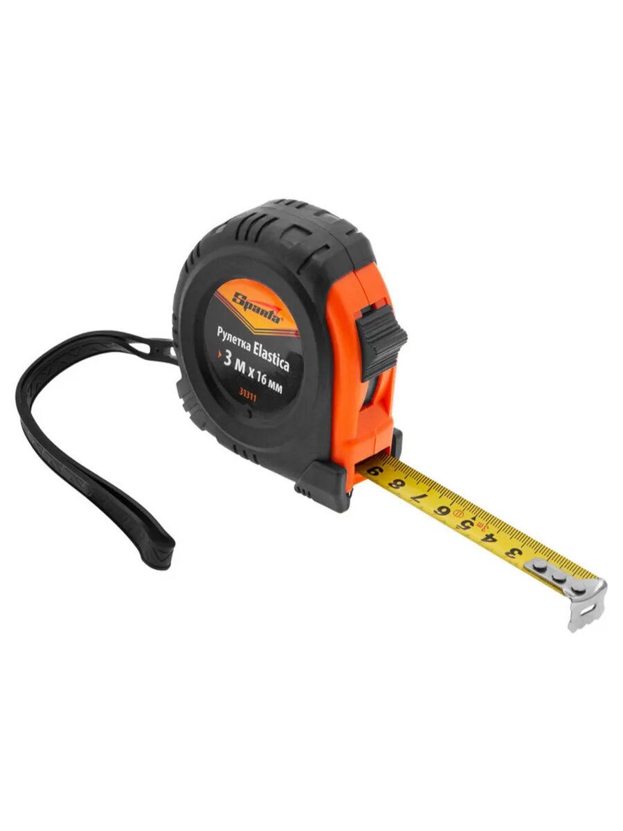 Рулетка Elastica,3 м х 16 мм, обрезиненный ко, SPARTA, 31311 — фото 1