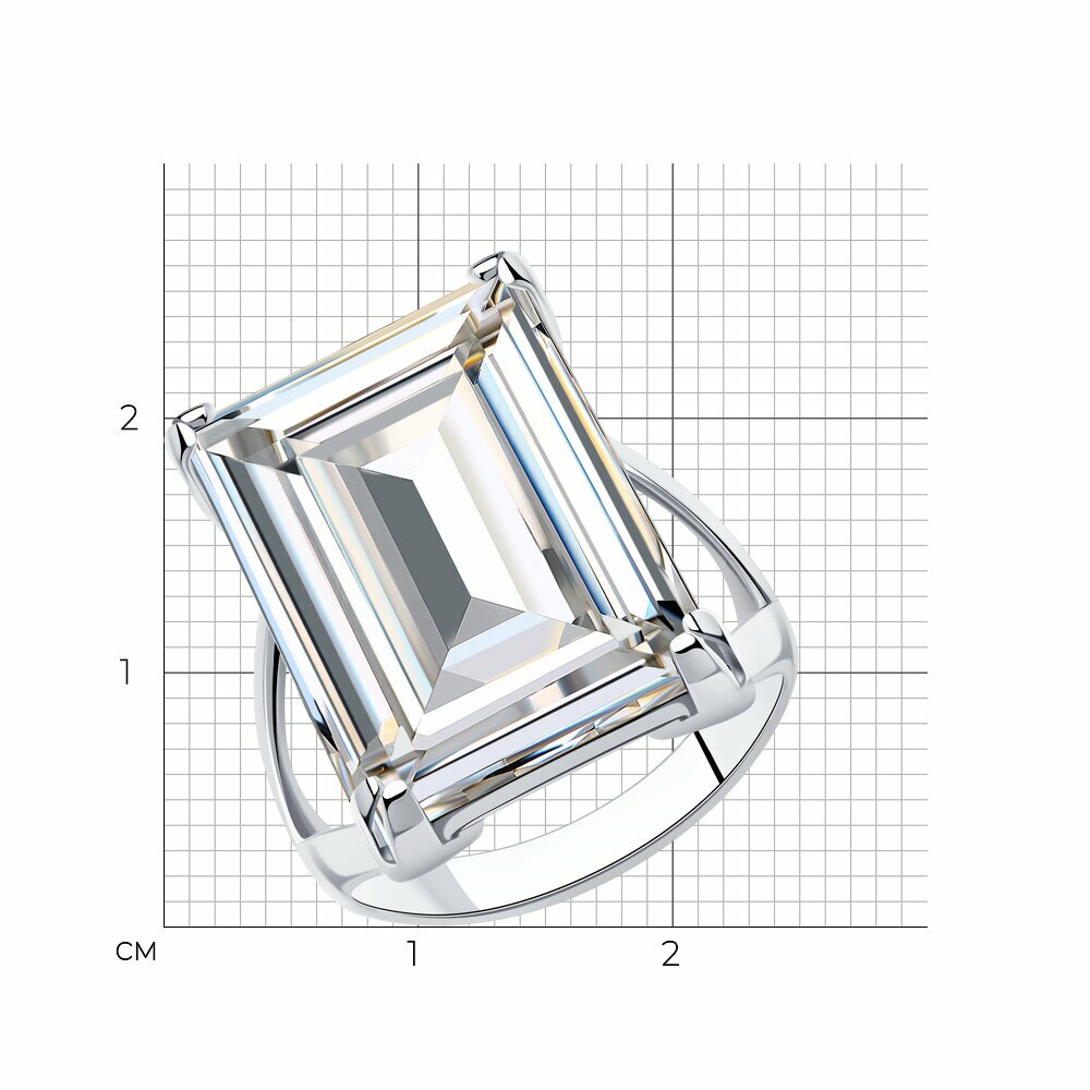 Кольцо SOKOLOV, серебро, 925 проба, родирование, кристалл