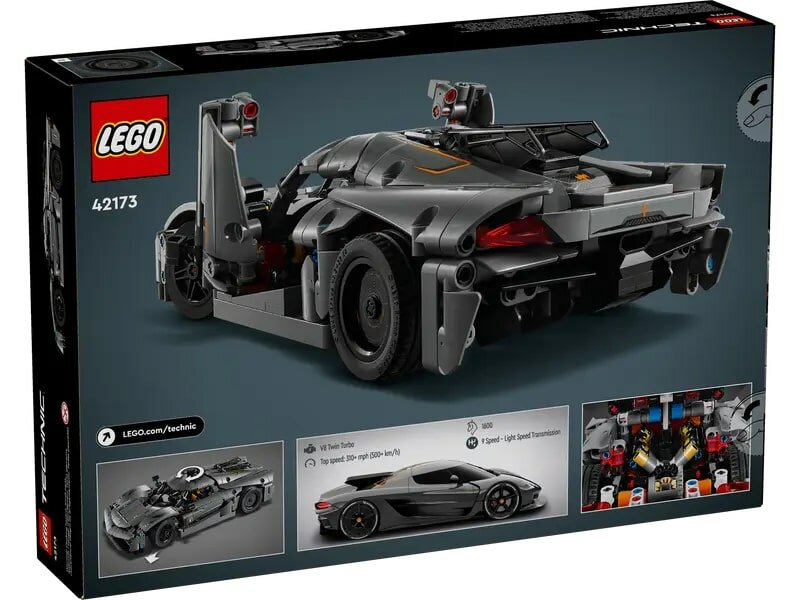Конструктор LEGO Technic 42173 Серый гиперкар Koenigsegg Jesko Absolut, 801 дет.