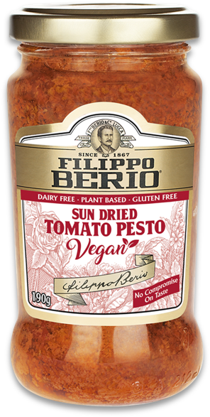 Соус Filippo Berio Песто из томатов, высушенных на солнце веган, 190 гр
