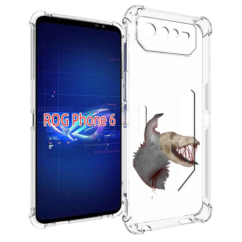 Чехол MyPads кровавый-череп для Asus ROG Phone 6 задняя-панель-накладка-бампер чехол mypads череп в лампочке для asus rog phone 6 pro задняя панель накладка бампер