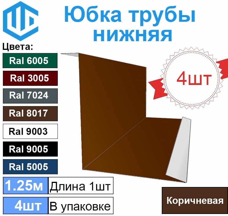 фото Фартук примыкания для обхода печной трубы. Юбка Коричневая (4шт)