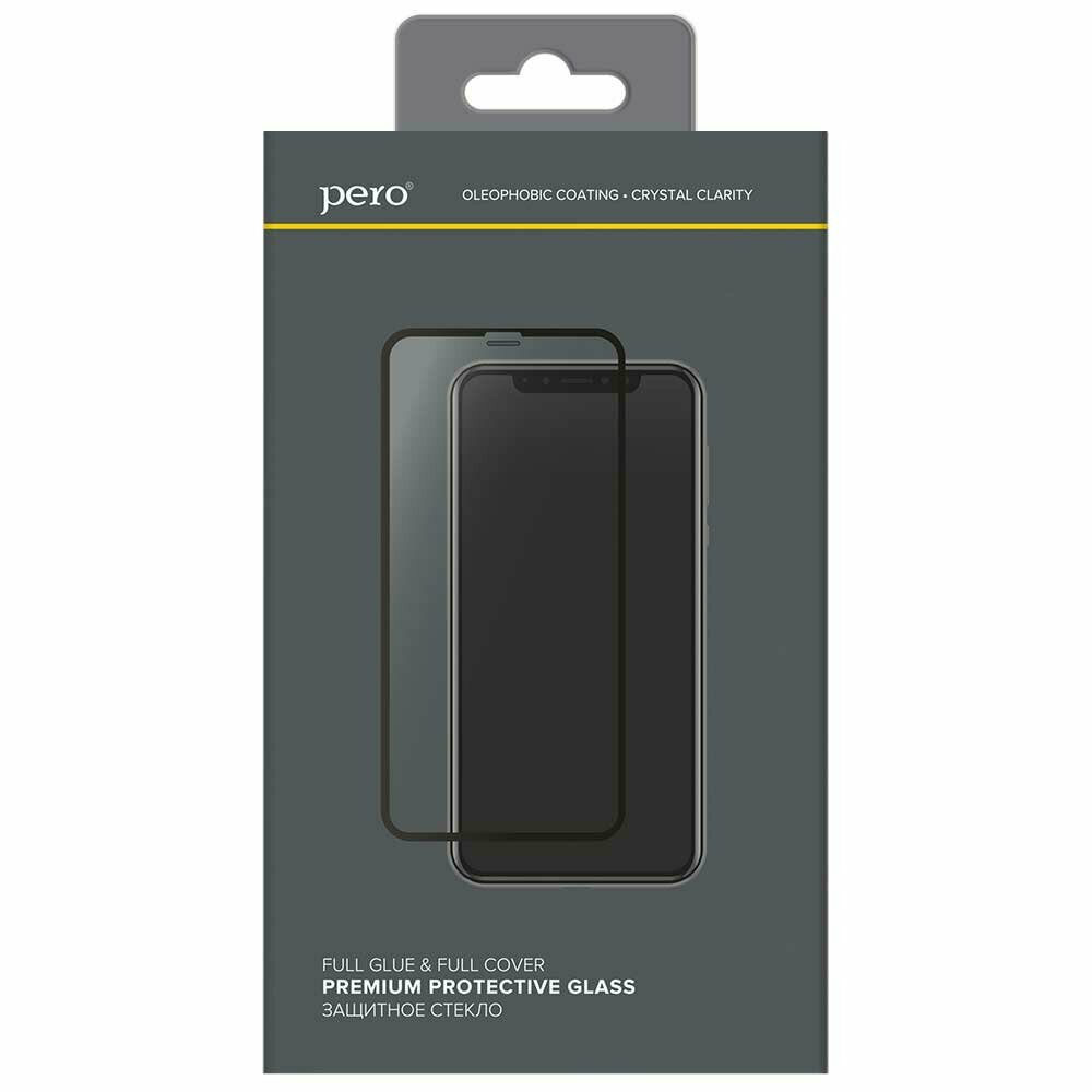 Защитное стекло PERO Full Glue для iPhone 13 Pro Max, черное - фото №3