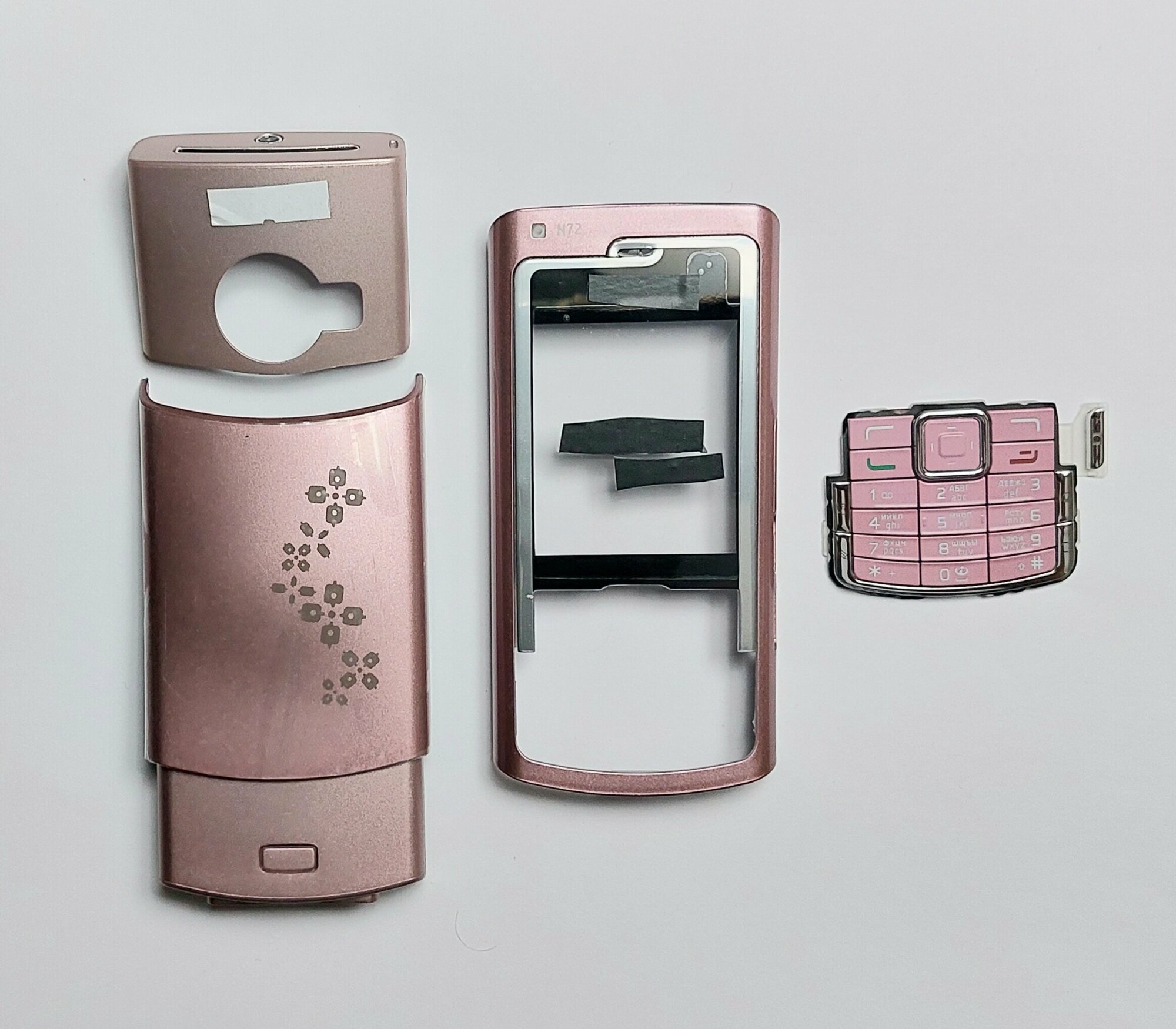 Корпус для Nokia N72 розовый с клавиатурой