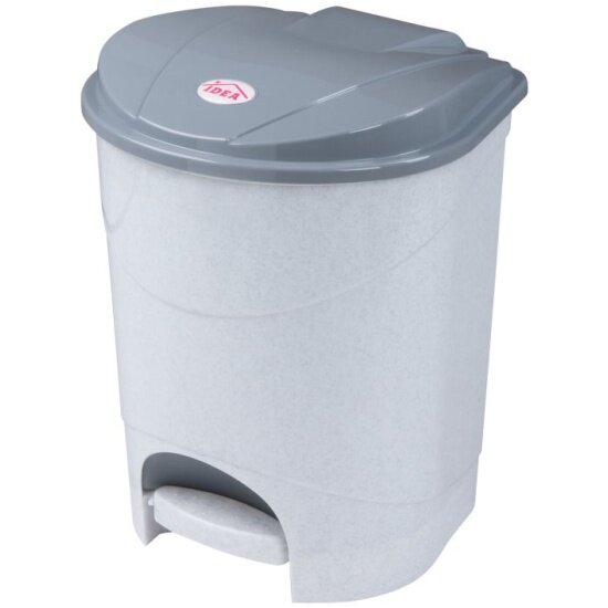 Ведро Idea 11 л с крышкой и педалью для мусора 33х20х27 см серое М 2891