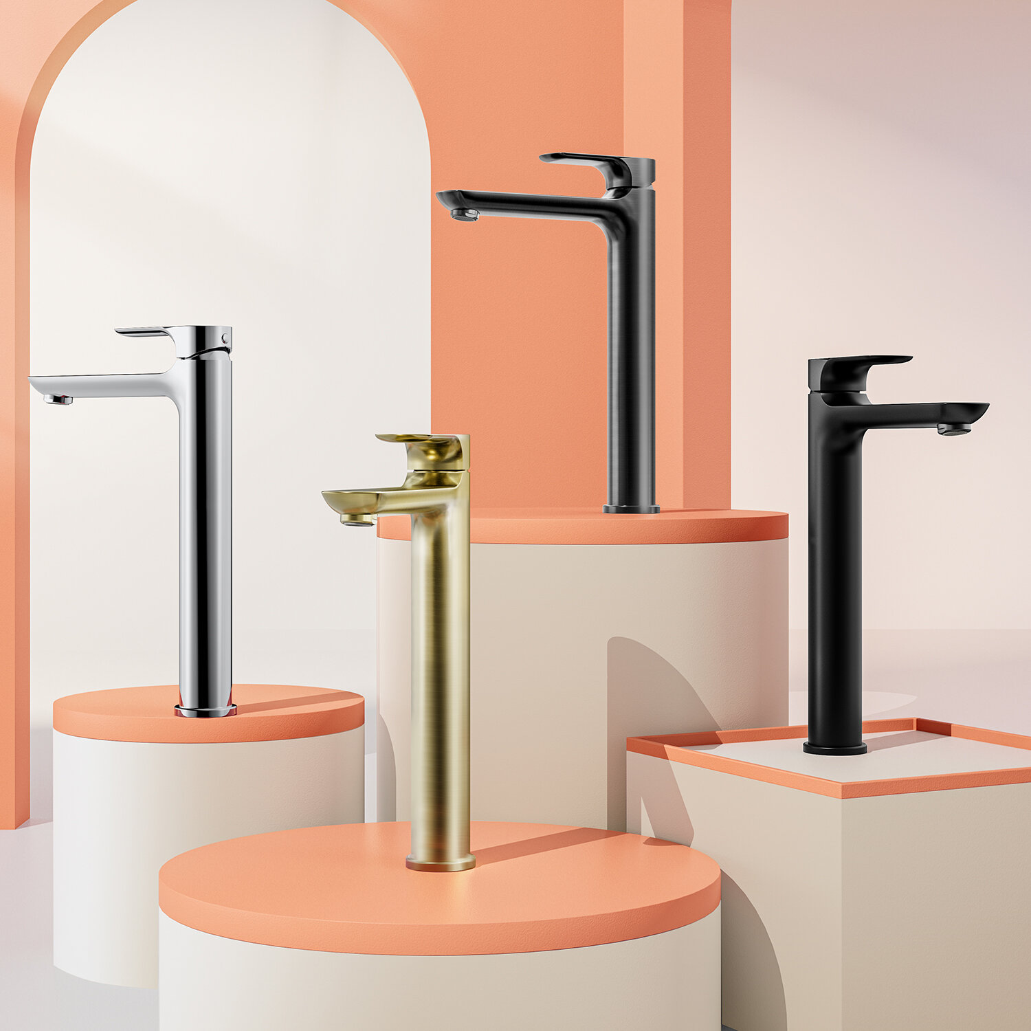 Смеситель для раковины высокий с фиксированным изливом Raglo R03.15 латунь, хром — фото 1