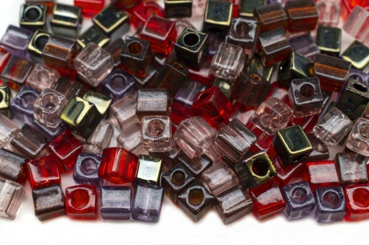 Бисер японский Miyuki Cube кубический 3мм #MIX18 виноградник, микс Vineyard, 10 грамм