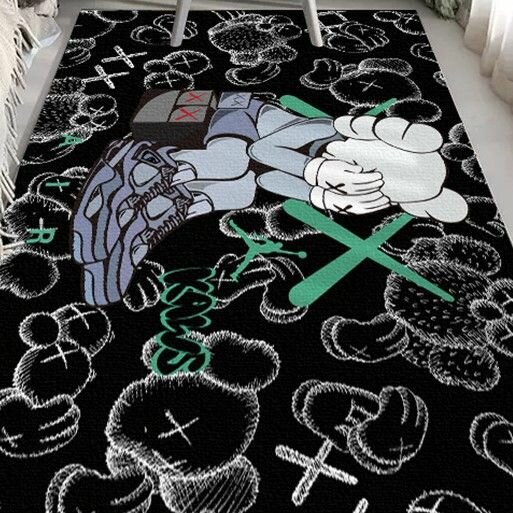 Ковер безворсовый KAWS/кавс 50x120см. Коврик универсальный противоскользящий