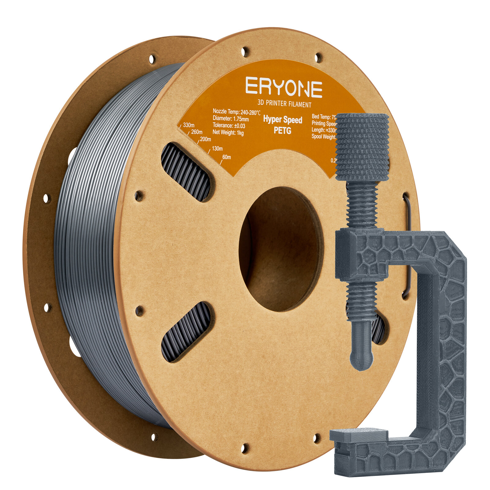 Petg HS пластик Eryone High Speed серый непрозрачный 1,75 мм 1 кг
