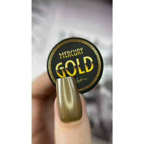 Гель-краска жидкий металл Mercury Gold 5 мл
