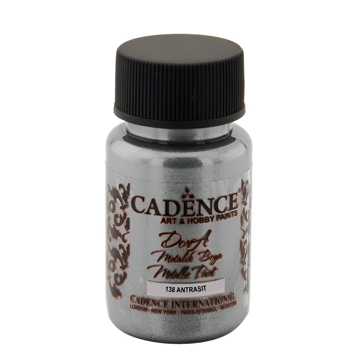Акриловая краска Cadence Dora Metallic Paint, 50 ml. Anthracite-138