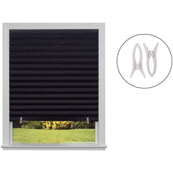 Шторы-плиссе Рыжий Кот Skandi 120х180 см самоклеящиеся черный (109168)