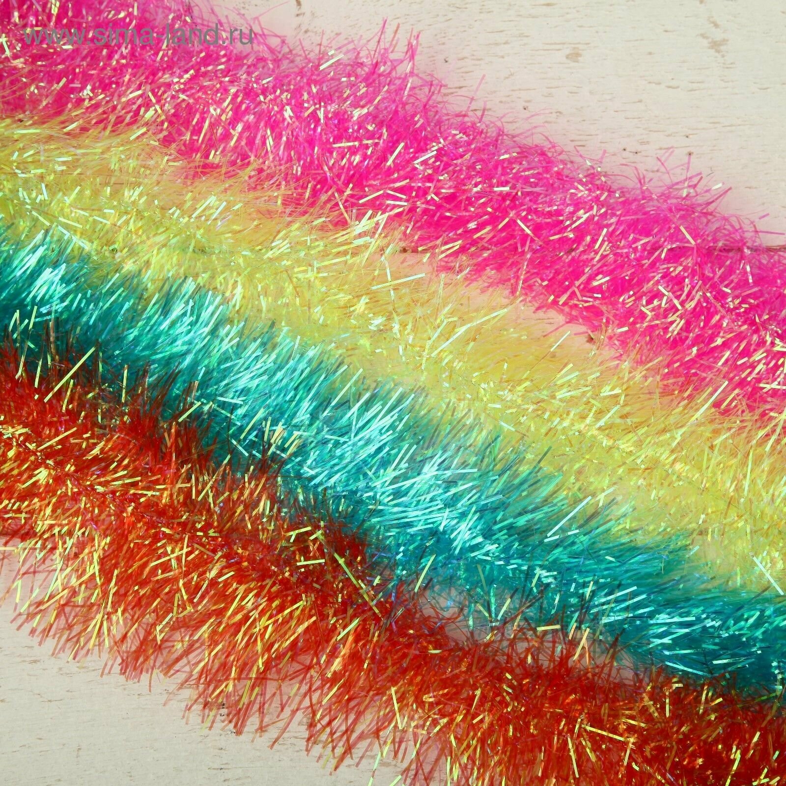 Мишура новогодняя Зимнее волшебство. Неон  d 8 см 200 см микс 5 шт