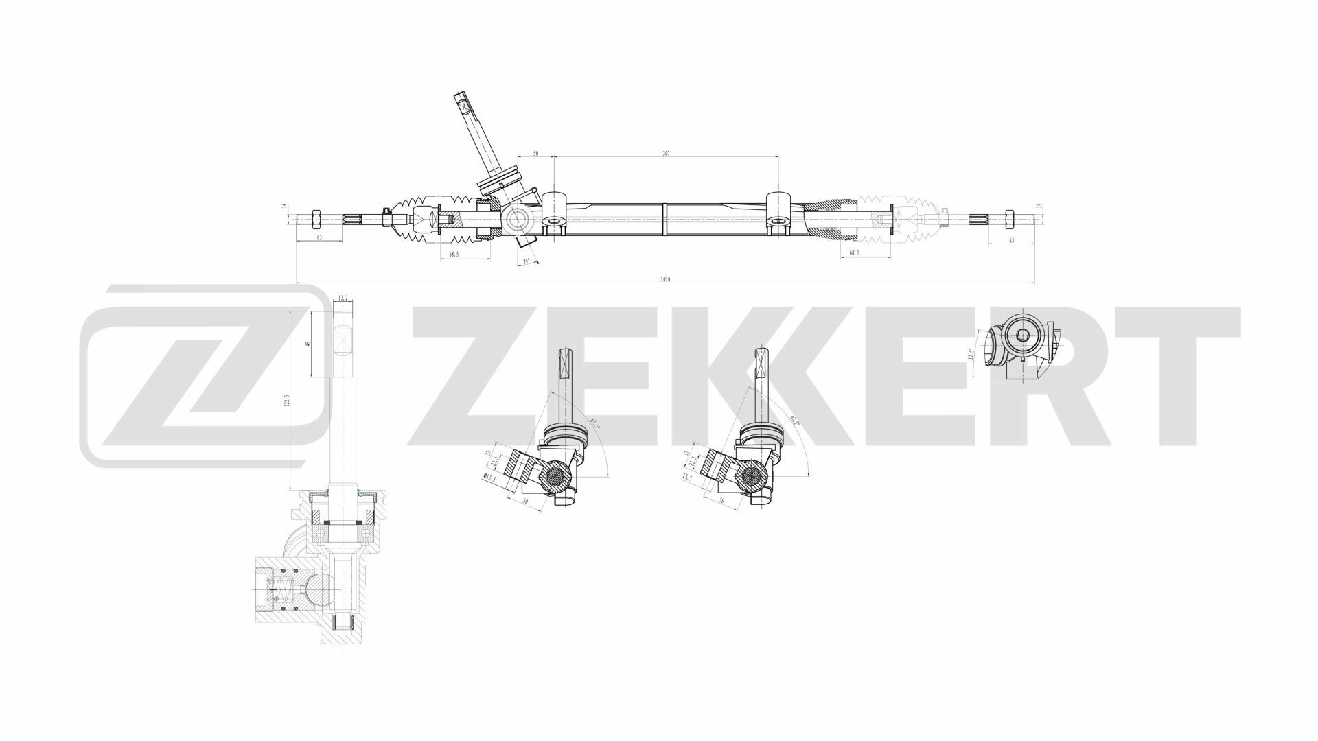 Рейка рулевая для Lada Largus (R90) 12-, Renault Logan 05-, Dacia Logan 04-