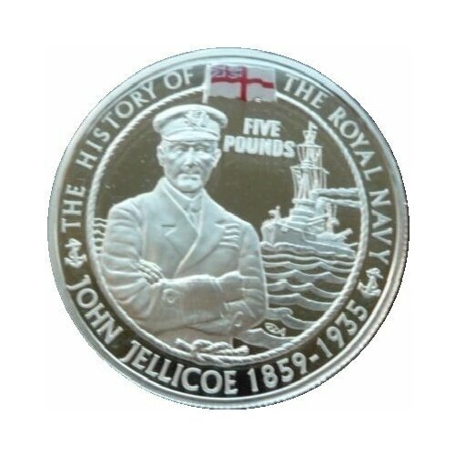 (2005) Монета Остров Гернси 2005 год 5 фунтов Джон Джеллико Серебро Ag 925 PROOF