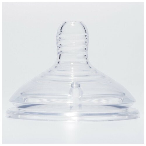 Соска силиконовая, антиколиковая на бутылочку, 6мес, широкое горло, диаметр 60мм, быстрый поток
