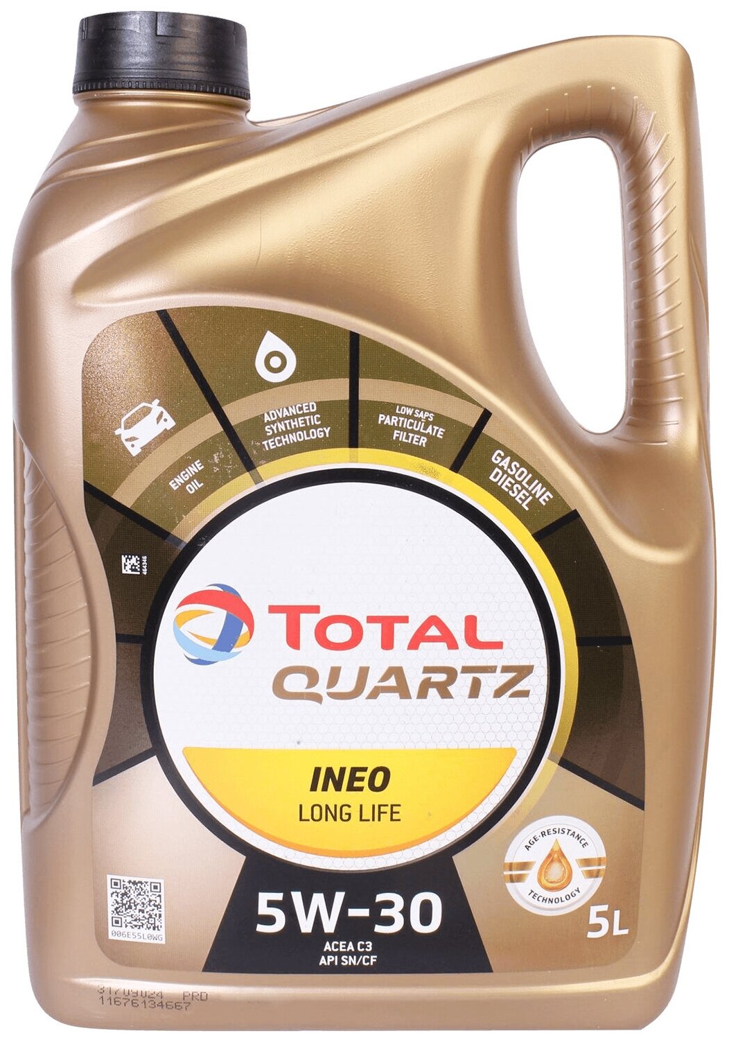 TOTAL 213819 Масло моторное синтетическое "QUARTZ INEO LONG LIFE 5W-30", 5л