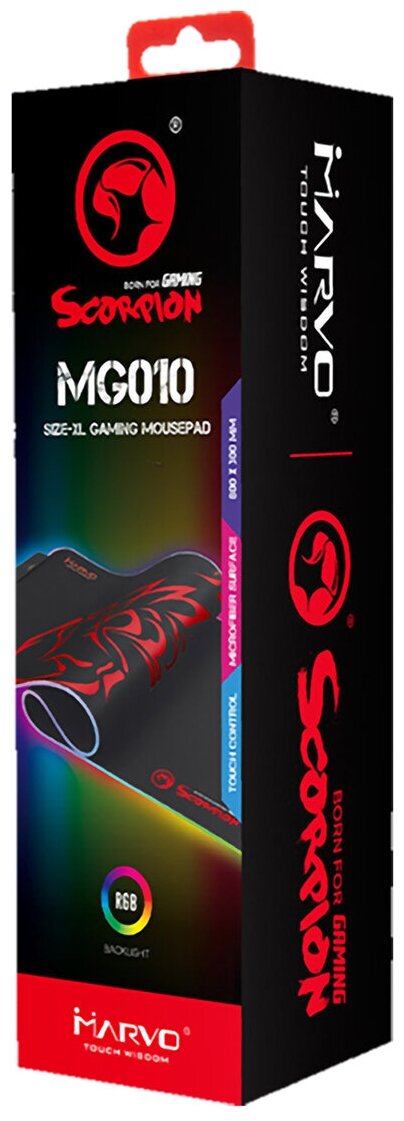 Коврик для мыши Marvo, XL, черный/красный [mg010] Noname - фото №4
