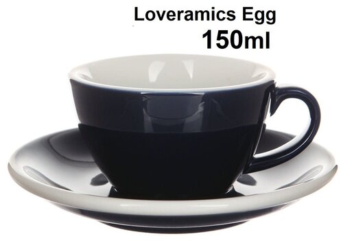 Кофейная пара Loveramics (Лаврамикс) Egg 150 мл, синий (denim BDE)