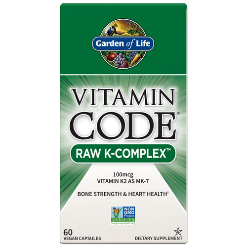 Купить Garden of Life, Vitamin Code, комплекс необработанных витаминов группы K, 60 растительных капсул