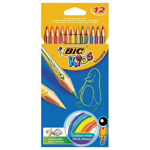 Bic Карандаши цветные Tropicolors 2, 12 цветов карандаши цветные 12 цветов tropicolors