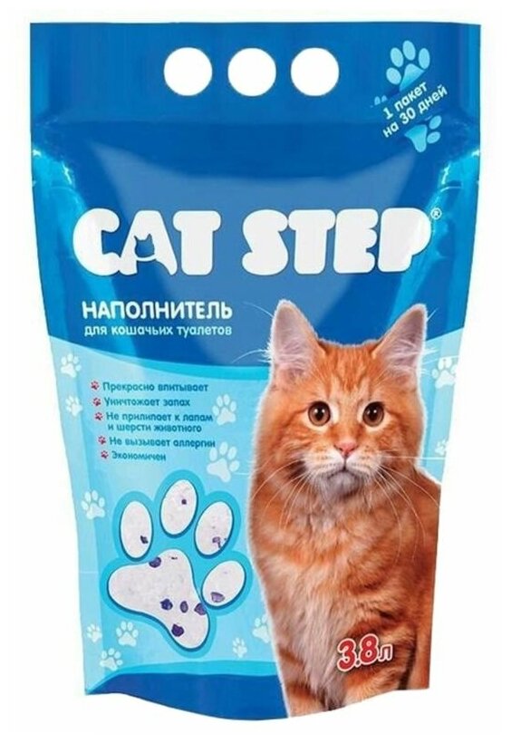 Cat Step 1,81кг силикагель 3,8л на 1 мес 1/8 - фотография № 1