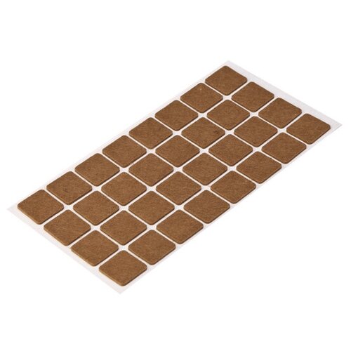 Подпятник войлочный 3х3 см (21шт) самоклеящийся, цвет коричневый