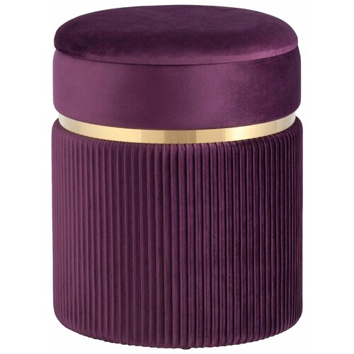 Пуф Миранда с ящиком, велюр бежевый