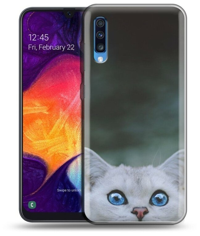 Дизайнерский силиконовый чехол для Самсунг Галакси А70 / Samsung Galaxy A70 Кот