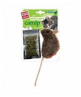 75300 Игрушка для кошек Мышка с кошачьей мятой 10см, серия REFILLABLE CATNIP - фотография № 4
