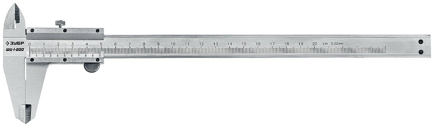 Штангенциркуль ЗУБР ШЦ-1-200, стальной, 200мм