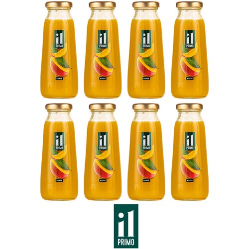 Нектар (Сок) IL PRIMO манго с мякотью, 0,2 литра ( 200мл.), стеклянная бутылка (стекло)- 8 штук