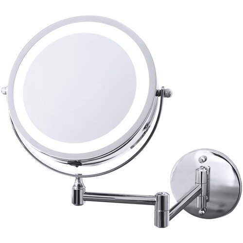 Зеркало косметическое подвесное RIDDER Mary 1х/3х-увеличение LED хром зеркало косметич подвесное ridder anna 1х 5х увелич хром