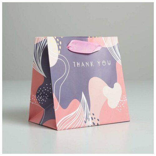 Пакет ламинированный квадратный Thank you, 14x14x9 см./В упаковке шт: 1