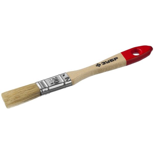 Кисть плоская ЗУБР универсал-мастер, натуральная щетина, деревянная ручка, 20мм