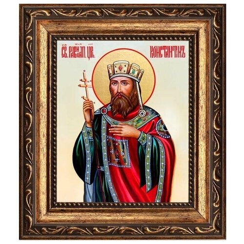 Константин Святой равноапостольный царь. Икона на холсте.